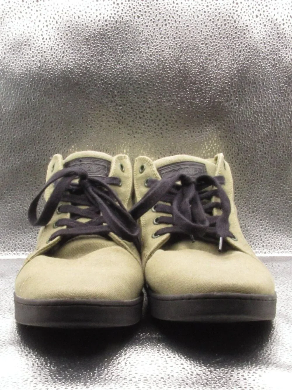 Woobies Olive Men's Canvas Hightop Shoes Size 11 Womens 12.5 Mens Excellent Cond